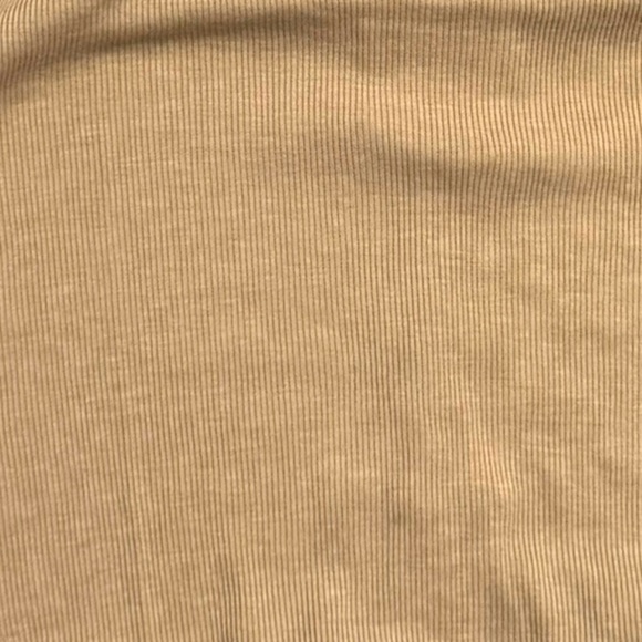 Chaser Ribbed Scoop Neck Open Back with Knotted Criss Cross Straps Tan T-shirt M - Picture 14 of 16